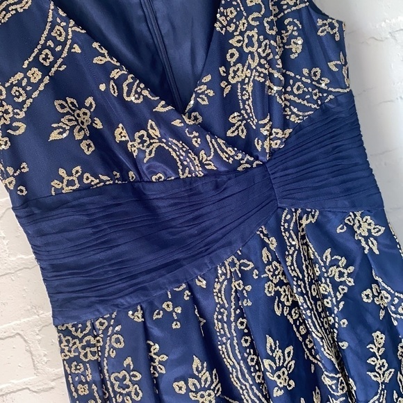 Coldwater Creek dress tulle bead‎ & sequins detail lined size 8 blue & gold - Picture 3 of 7